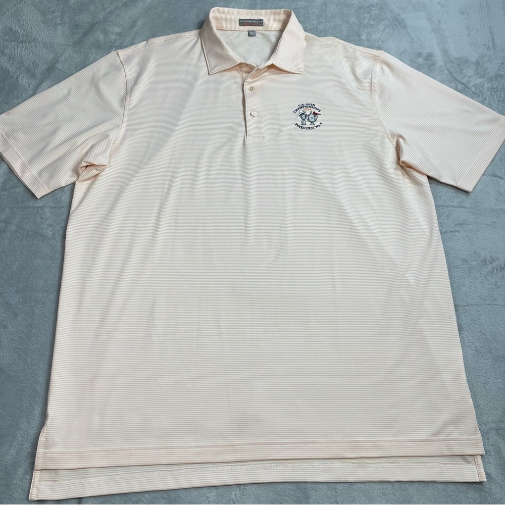 Peter Millar Polo Shirt XL Summer Comfort Golf Athletic Stripe Pinehurst No. 2